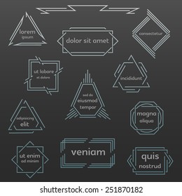 Vector outline frames, logo and badge templates.