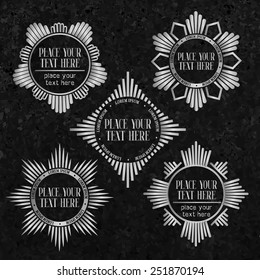 Vector outline frames, logo and badge templates.