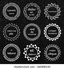 Vector outline frames, logo and badge templates.