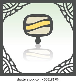 Vector outline fruit ice cream lolly food icon in hand drawn frame. Elements for mobile concepts and web apps. Modern infographic logo and pictogram.