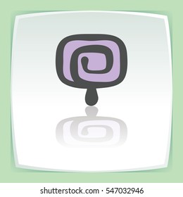 Vector outline fruit ice cream lolly food icon on white flat square plate. Elements for mobile concepts and web apps. Modern infographic logo and pictogram.