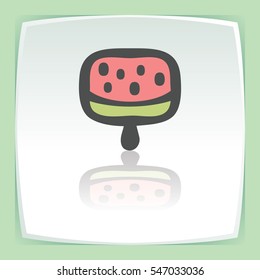Vector outline fruit ice cream lolly food icon on white flat square plate. Elements for mobile concepts and web apps. Modern infographic logo and pictogram.
