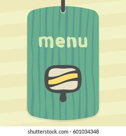 Vector outline fruit ice cream lolly food icon on label with hand drawn striped background. Elements for mobile concepts and web apps. Modern infographic logo and pictogram.