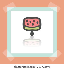 Vector outline fruit ice cream lolly food icon on white sticker. Elements for mobile concepts and web apps. Modern infographic logo and pictogram.