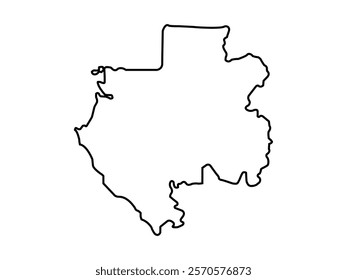 Vector outline Gabon icon outline on white background