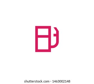 vector outline gas pump isolated on white background icon