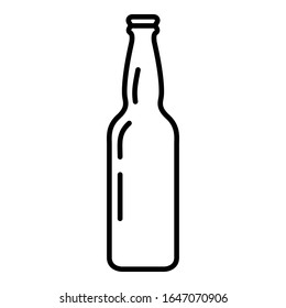 Vector Outline Glass Beer Bottle Icon