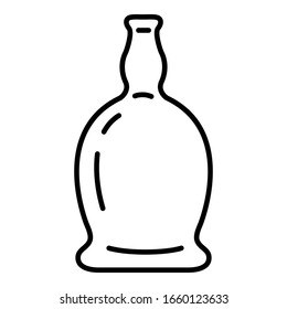 Vector Outline Glass Rum Bottle Icon