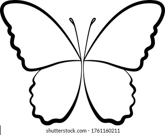 Ilustración de mariposa abstracta de contorno de vectores