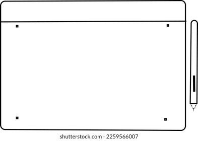 Dibujo de tableta gráfica de contorno del vector