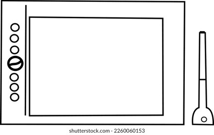 Dibujo de tableta gráfica de contorno del vector