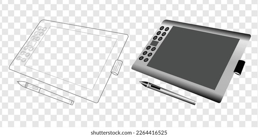 Comprimido gráfico de contorno vectorial para dibujar por artista y diseñador.	