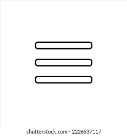 Icono del menú de hamburguesa de contorno del vector para el menú de navegación y otras necesidades de diseño