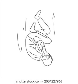 vector outline or hand draw images, with abstract themes of fallen and sad men