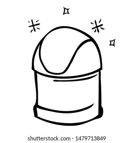 Vector Outline Hand Draw Sketch of Closed Clean and tidy trash bin 
