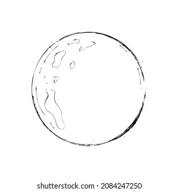 vector outline or hand image, with the theme of the moon