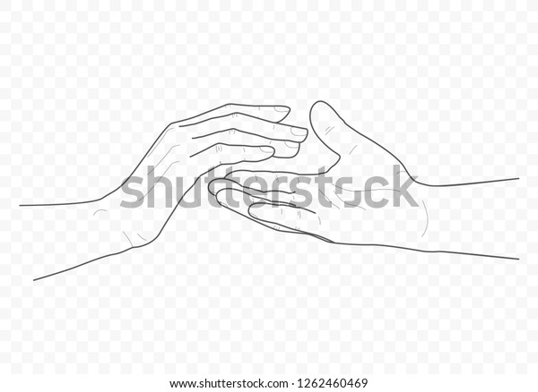 Vector Outline Hands Pack Set Fingers Stock Vector (Royalty Free ...