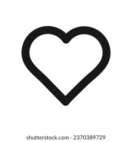 Corazón de contorno vectorial sobre fondo blanco.