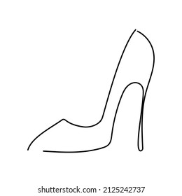 Vector outline high heel shoes. Graphic black and white pumps.