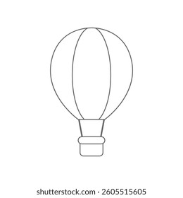 Vector outline of a hot air balloon for children's coloring pages, baby designs, decor and printable use.