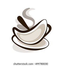 Vector Outline Hot Silhouette Cup Of Coffee 