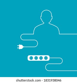 Vector outline of the human electrical wire