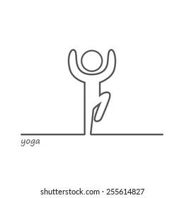 Vector outline of a human figure engaged in yoga
