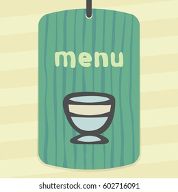 Vector outline ice cream bowl icon on label with hand drawn striped background. Elements for mobile concepts and web apps. Modern infographic logo and pictogram.