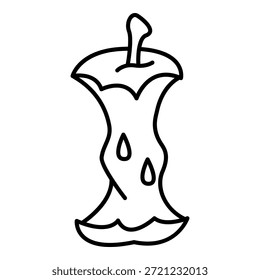 Icono de contorno de Vector - núcleo de manzana