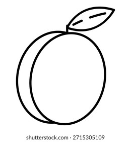 Vektorgrafik-Umrisssymbol der Aprikosenfrucht