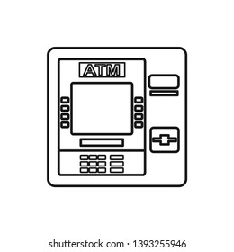 vector outline icon of atm 