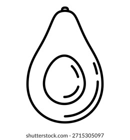 Icono de contorno de Vector - Fruta de aguacate