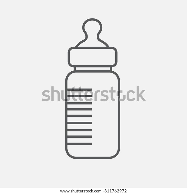哺乳瓶のベクター画像の輪郭アイコン 哺乳瓶のベクターイラスト 子育てベクター画像アイコン のベクター画像素材 ロイヤリティフリー