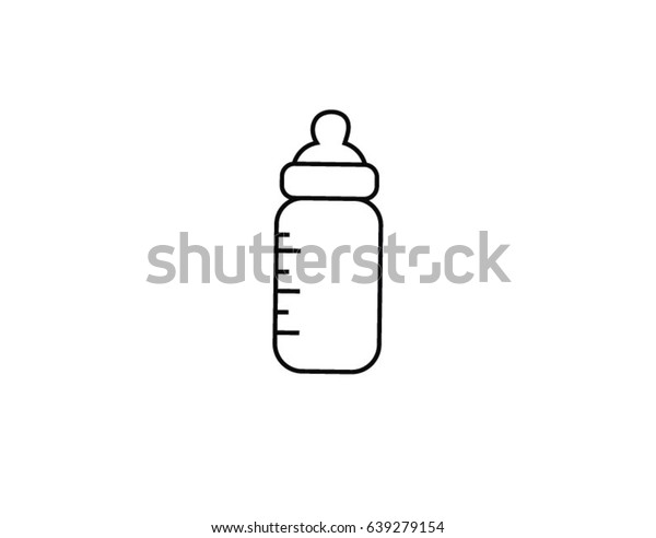 Download Vector Outline Icon Baby Bottle Child Stock Vector ...