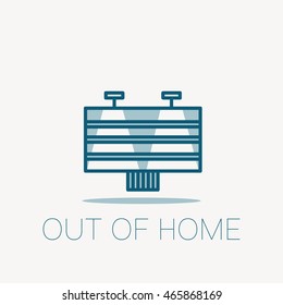 Vector outline icon. Billboard, out of home media channel and advertising concept.