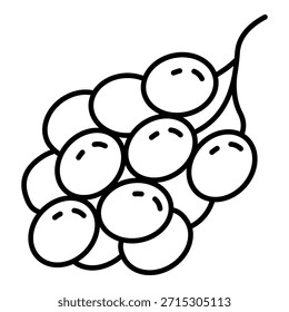 Icono de contorno de Vector - racimo de uvas