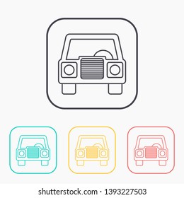 vector outline icon of car front 