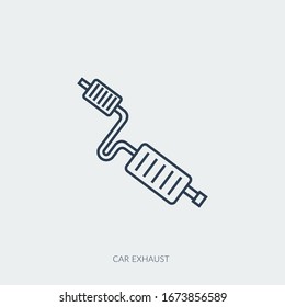 Vector outline icon of car part - exhaust tube