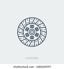 Vector outline icon of car part - clutch disc