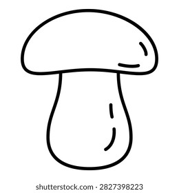 Vector Outline Icon of Cep Mushroom. Boletus Edulis Line Illustration
