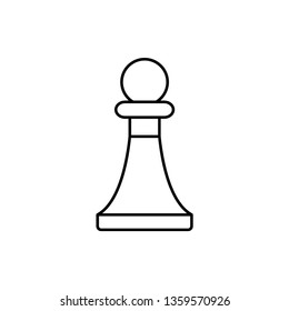 vector outline icon of chess pawn 
