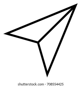 Vector Outline Icon - Compass Arrow. Map Cursor