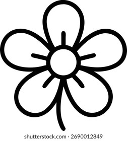 Vector outline icon of a daisy flower on a white background