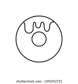 vector outline icon of donut 