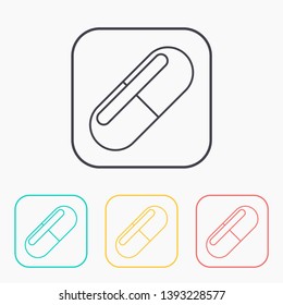 vector outline icon of drugs 