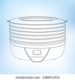 vector, outline, icon, dryer for vegetables and fruits, dry fruits, device, silhouette