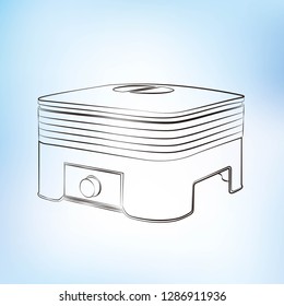vector, outline, icon, dryer for vegetables and fruits, dry fruits, device, silhouette