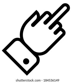 Vector Outline Icon Of Hand Showing Middle Finger Gesture