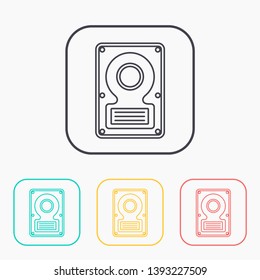 vector outline icon of hard disk 