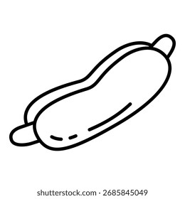 Icono de contorno de Vector - Hot Dog